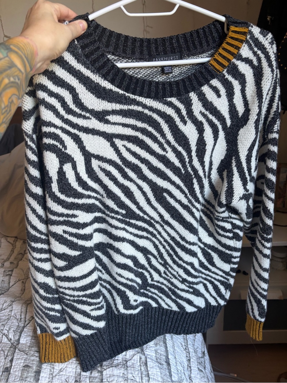 Parkhurst zebra Canadian sweater